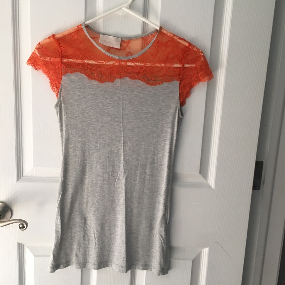 Lace shoulder Zara top